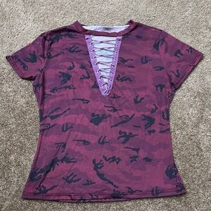 Women's Camouflage Lace-Up Top
